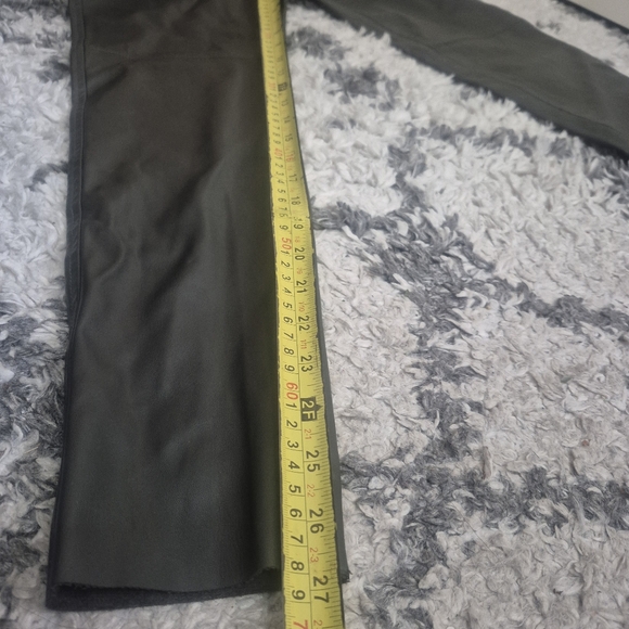 Zara Women Small Forest Green Faux Leather Leggings Skinny Pants Hi-Rise - Picture 10 of 10